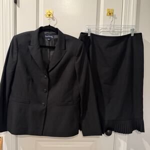 Evan Picone Pin Striped Blazer Jacket Skirt Set Office Sz 16